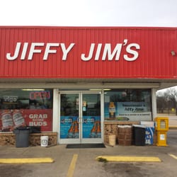 Jiffy Jim's - Frontview of store with drive thru window