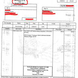 The invoice they sent me
