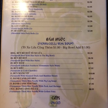 Cafe Bích Nga - Bich Nga menu 2 - Vietnamese Near Me - Pinellas Park, Florida