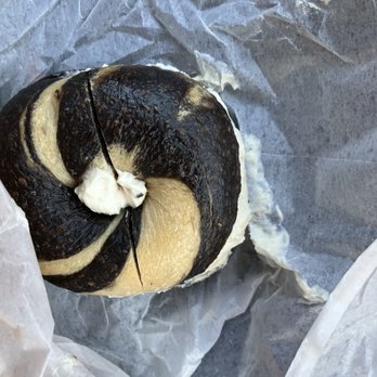 Pigeon Bagels - Marble with schmear - Bagels Near Me - Pittsburgh, Pennsylvania