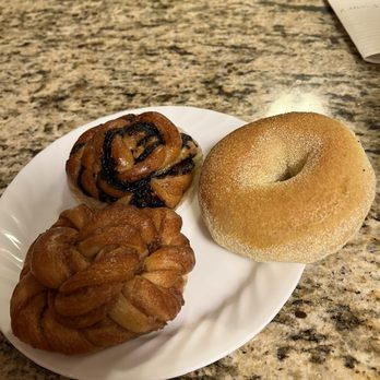 Goldie’s Bagels - Chocolate roll, cinnamon roll and their bagel coated in corn meal. - Delis Near Me - Columbia, Missouri