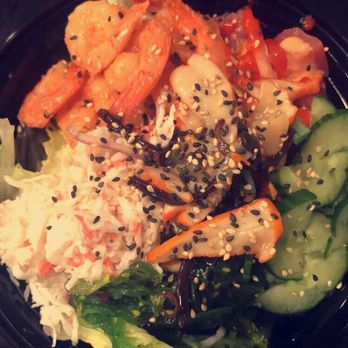 Poke Pop - Poke bowl with brown rice, spring vegetables, ahi tuna, shrimp and octopus salad. - Poke Near Me - Fircrest, Washington