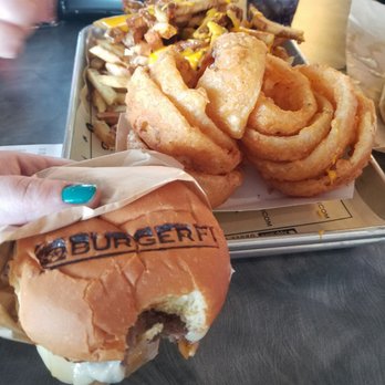 BurgerFi - The CEO. AKA THE BEST BURGER OF YOUR LIFE. Just incase you forgot where you were BURGERFI. Got an order of rings and chili cheese fries. - American Near Me - Fort Wayne, Indiana