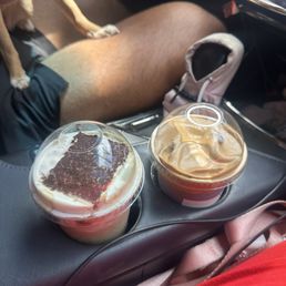 Tiramisu hojicha + ube dalgona coffee Tiramisu hojicha + ube dalgona coffee