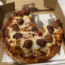 Pepperoni, sausage, and ground beef
