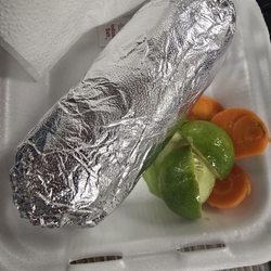 Veggie Burrito - everything in it w/ Spicy Salsa