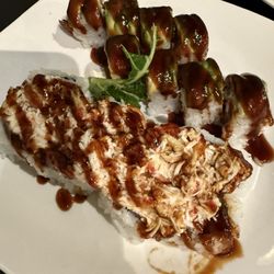 Tsunami Sushi Bar Wok and Grill - Caterpillar roll and baked lobster roll