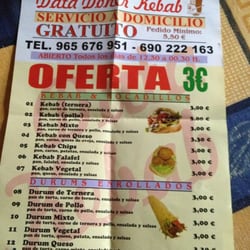 Data Döner Kebab - Menú
