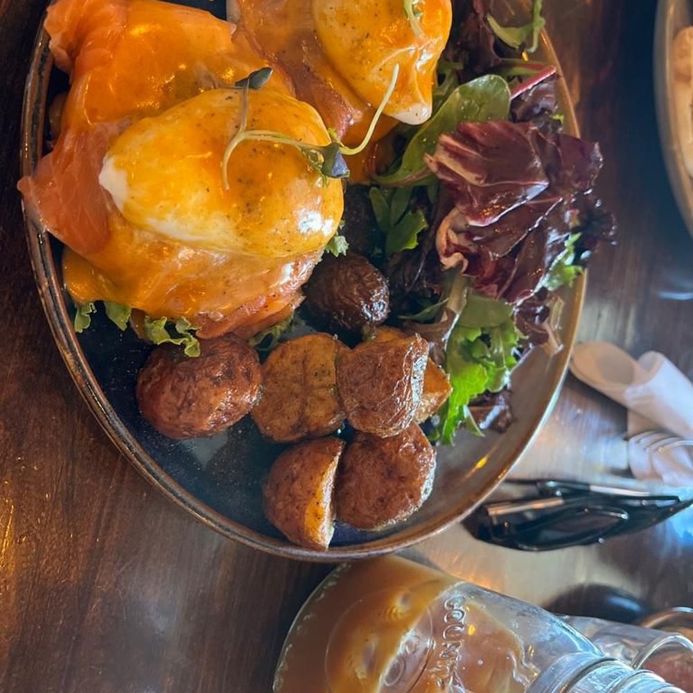 Alchemy Coffee - Smoked salmon eggs benny with an iced coffee - Coffee & Tea Near Me - Markham, Ontario Alchemy Coffee - Smoked salmon eggs benny with an iced coffee - Coffee & Tea Near Me - Markham, Ontario
