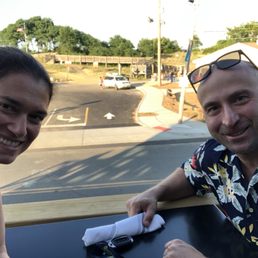 Hubby and I waiting for our food! Hubby and I waiting for our food!