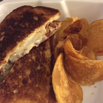 Joe's Deli - Bacon and Brie grilled cheese with community beer works poached pears.  Fresh made Joe's chips! - Delis Near Me - Buffalo, New York