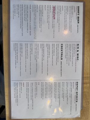 Menu photo 4 The Depot Craft Brewery Distillery Reno, NV Menu photo 4 The Depot Craft Brewery Distillery Reno, NV