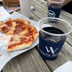 Wayne Bank - Pizza and coozie from Wayne Bank
