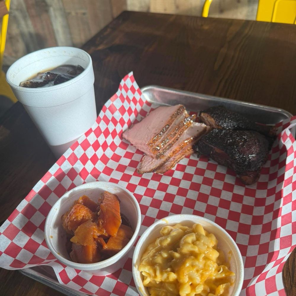 This is the $33 two meat combo. Extremely small which was kind of OK since the meat was so dry This is the $33 two meat combo. Extremely small which was kind of OK since the meat was so dry