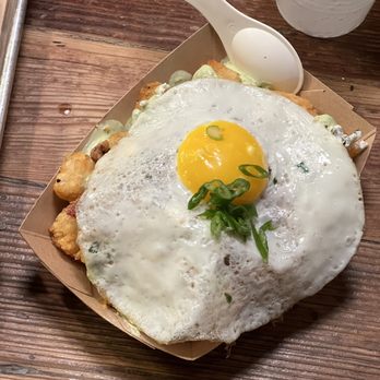 Velvet Taco - a fried egg on top of fries - Tacos Near Me - Plano, Texas Velvet Taco - a fried egg on top of fries - Tacos Near Me - Plano, Texas
