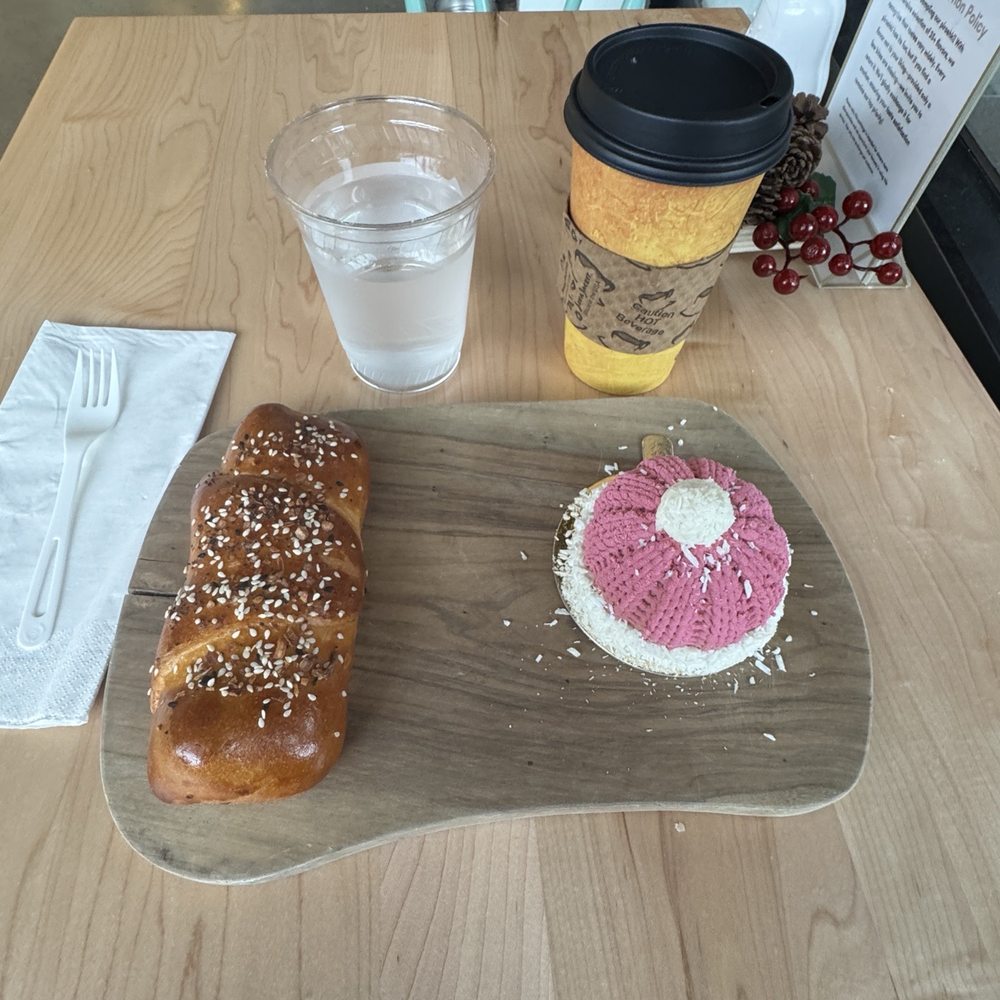 Bavarian Sausage, coffee, Teenie Weenie Beanie