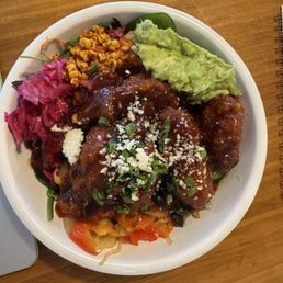 Spicy garlic chicken bowl