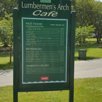 Lumberman's Arch - Menu from Lumberman's Arch Café. - Landmarks & Historical Buildings Near Me - Vancouver, British Columbia Lumberman's Arch - Menu from Lumberman's Arch Café. - Landmarks & Historical Buildings Near Me - Vancouver, British Columbia