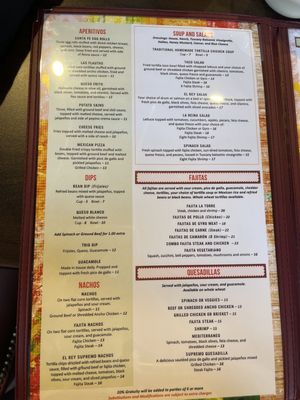 Menu photo 2 Los Reyes Mexican Grill Baton Rouge, LA