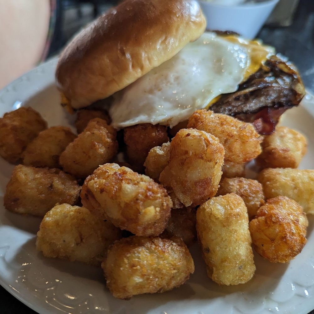 Jack Rabbit - Hangover Burger with tots - Bars Near Me - Buffalo, New York Jack Rabbit - Hangover Burger with tots - Bars Near Me - Buffalo, New York