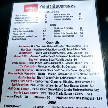 Mom's Kitchen & Bar - Drink menu - Bars Near Me - Astoria, New York