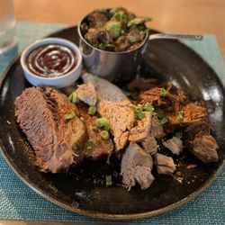Jacob's Spring Grille - BBQ Flight:  3 types of meat + 1 side.  All of the meats were dry, but the brussel sprouts were delicious.