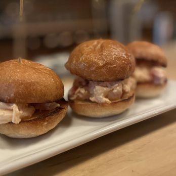 North Beacon Oyster - three sandwiches on a plate - Seafood Near Me - Rockland, Maine