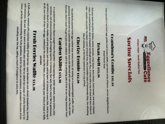 Menu photo 1 Eggcellence Cafe Arlington Heights, IL
