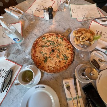 Café Belloy - Margarita pizza And calamari and chamomile tea - Cafes Near Me - Paris, 75 Café Belloy - Margarita pizza And calamari and chamomile tea - Cafes Near Me - Paris, 75
