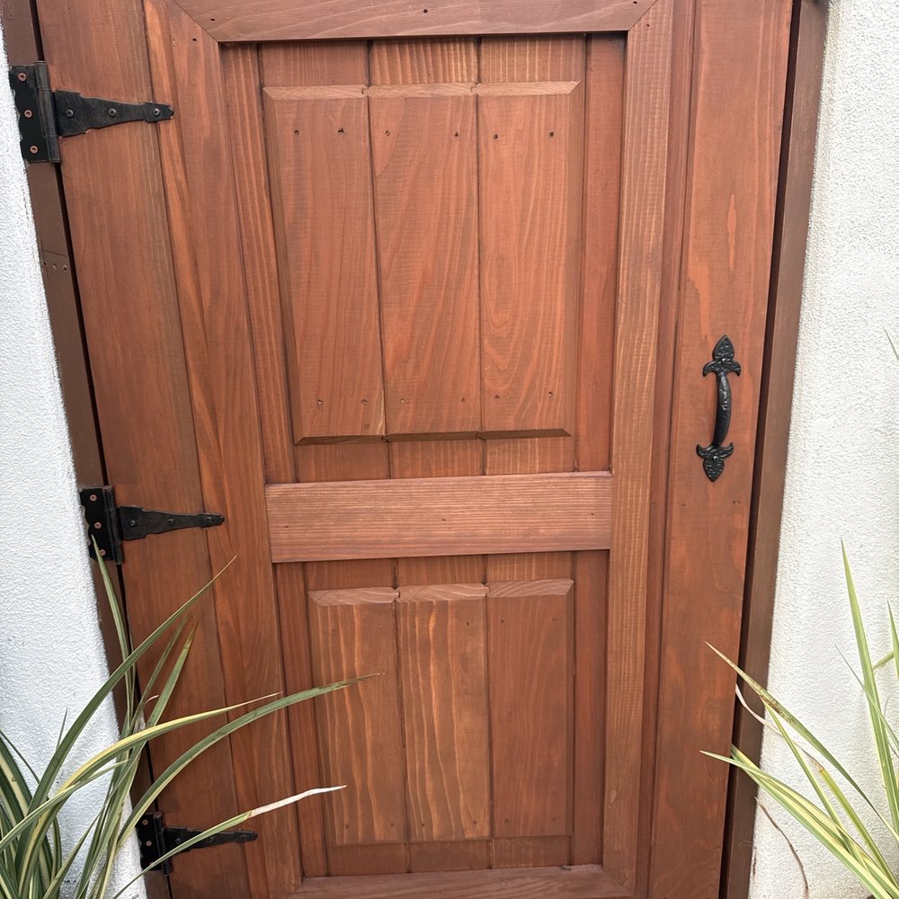 Capo Carpentry - Butch built our new side door gate from scratch - Fences & Gates Near Me