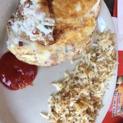 Waffle Shoppe - Egg white omelette with ham and mushroom