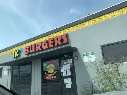 Photo of TK Burgers - Santa Ana, CA, US. Front entrance of TK.