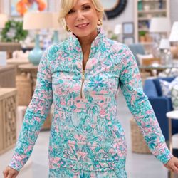 True Fashionistas - A pink and turquoise printed dress from True Fashionistas brings fresh colors to consignment style...