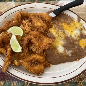 El Farolito - Breaded Camarones with rice and beans - Mexican Near Me - Placentia, California