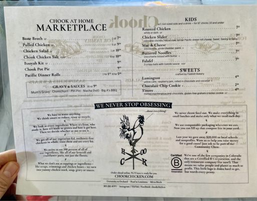 Menu photo 1 Chook Greenwood Village, CO