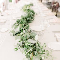 Blooms By Dragonfly - Green garlands for the table tops!