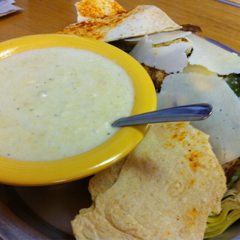 Piper's in The Park - Artichoke feta soup and spinach salad. - Delis Near Me - Durham, North Carolina Piper's in The Park - Artichoke feta soup and spinach salad. - Delis Near Me - Durham, North Carolina