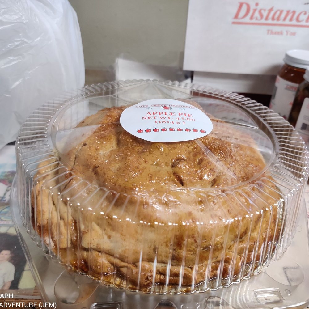a pie in a plastic container a pie in a plastic container