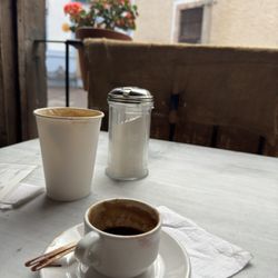 Café Tal - Chocolate Cortada 45 pesos and cappuccino 55 pesos