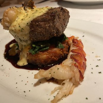 Ocean Prime - Surf and turf (filet and lobster) on a potato patty with wine reduction. Delish! - Seafood Near Me - Washington, DC, District of Columbia Ocean Prime - Surf and turf (filet and lobster) on a potato patty with wine reduction. Delish! - Seafood Near Me - Washington, DC, District of Columbia