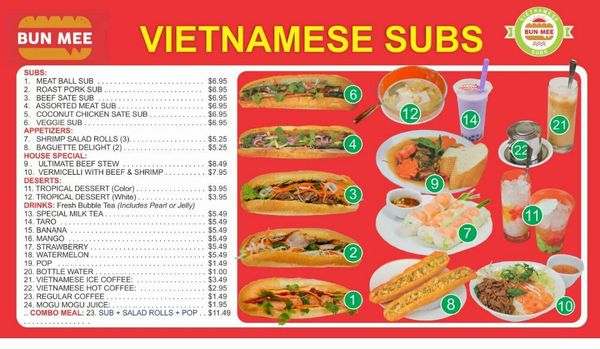 Menu photo 2 Bun Mee Vietnamese Subs Calgary, AB