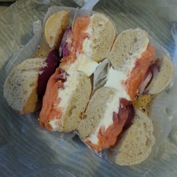 Bagel Oasis - Everything bagel with lox and onions. Delicious but almost $10. - Bagels Near Me - Fresh Meadows, New York Bagel Oasis - Everything bagel with lox and onions. Delicious but almost $10. - Bagels Near Me - Fresh Meadows, New York
