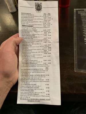 Menu photo 3 Black Sky Brewery Denver, CO