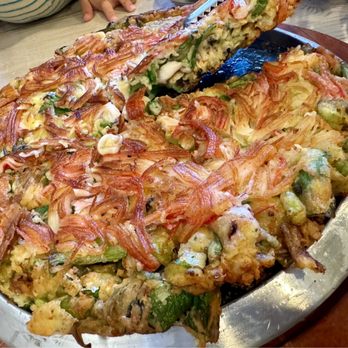 Moobongri - Seafood pancake (haemool pajeon) - Korean Near Me - Irvine, California Moobongri - Seafood pancake (haemool pajeon) - Korean Near Me - Irvine, California