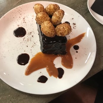 Salt New American Table - Chocolate mousse cake!!! Yum!  It has Korean Cocoa Puffs on it! - New American Near Me - McAllen, Texas