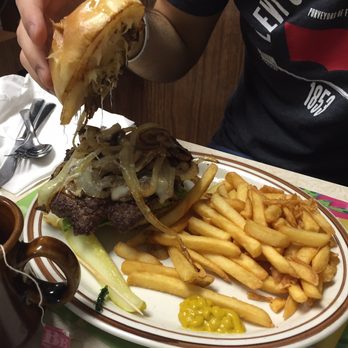 Grayling Restaurant - King burger with mushrooms - New American Near Me - Grayling, Michigan