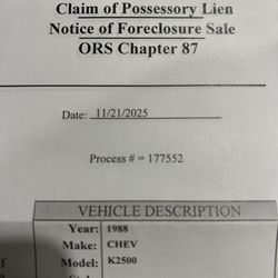One Cent Auto Repair & Sales - This is the vehicle Lien hold Marty put on my vehicle