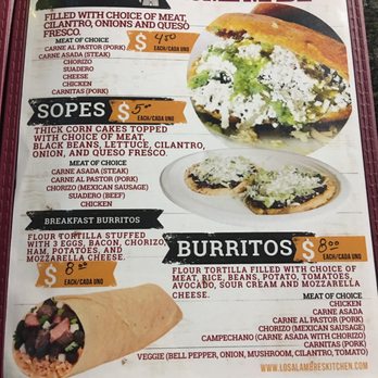 Los Alambres - Menu - Mexican Near Me - Vancouver, Washington