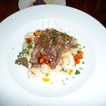 Rinata - Gnocchi with garlic rubbed ribeye bleu cheese cream and spiced almonds - Italian Near Me - Minneapolis, Minnesota Rinata - Gnocchi with garlic rubbed ribeye bleu cheese cream and spiced almonds - Italian Near Me - Minneapolis, Minnesota