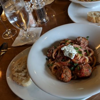 Osteria Rago - Bucatini with meatballs - Italian Near Me - Bloomington, Indiana